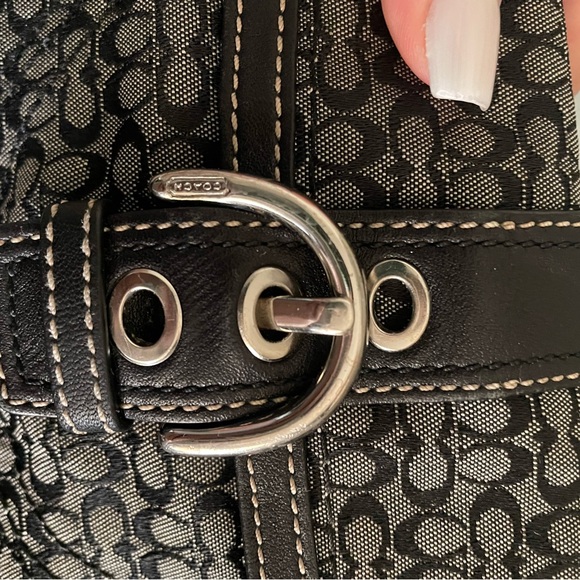 Coach Black and Gray Signature Wristlet - Picture 2 of 4